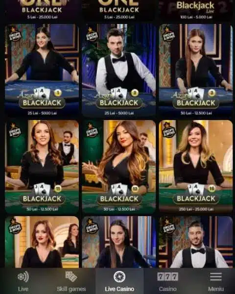las vegas live casino selectie