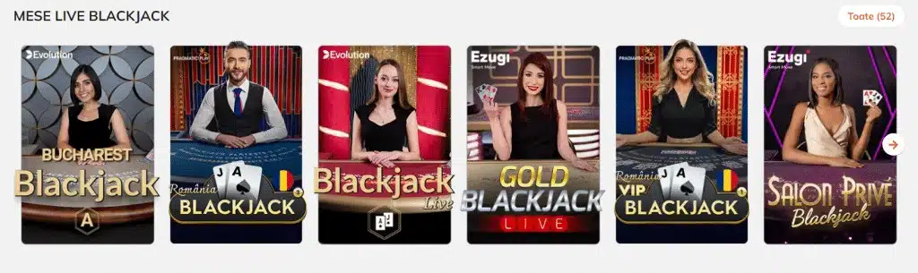mese de joc live blackjack luck