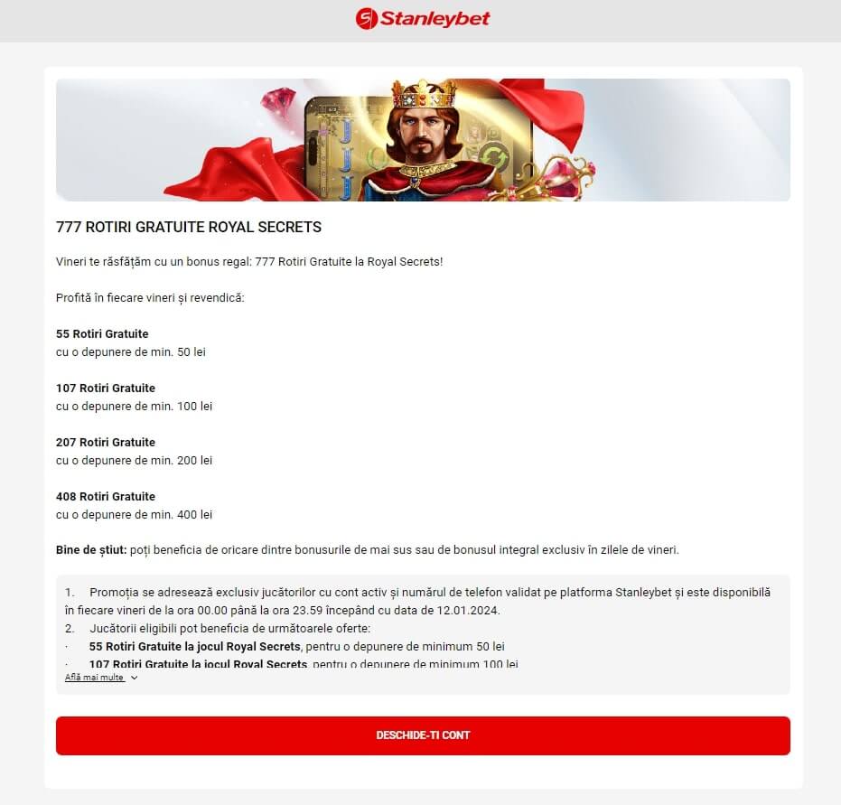 promotii stanleybet zilnice