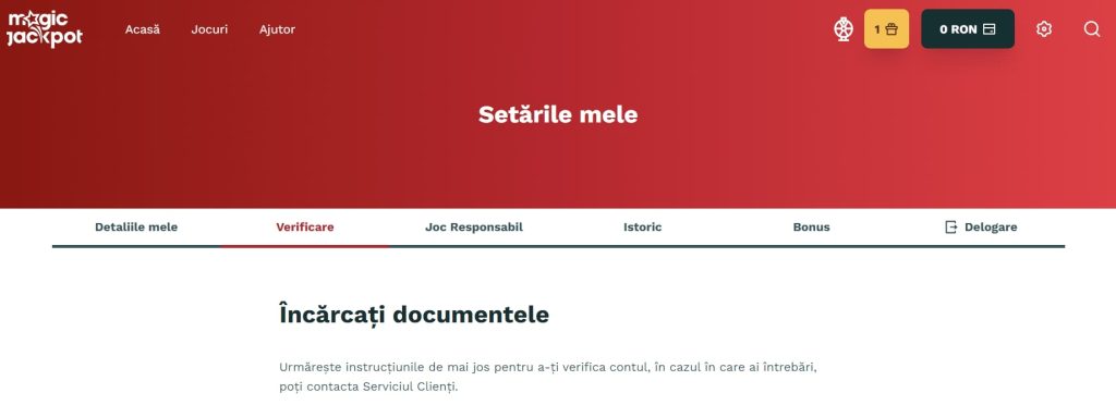 validare cont magic jackpot