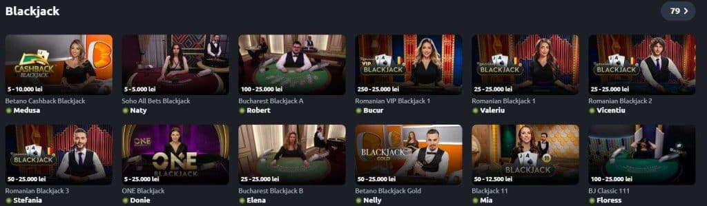 blackjack betano mese