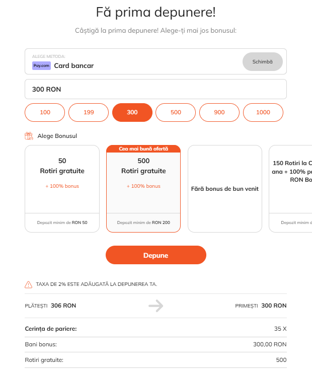 cum faci o depunere luck casino