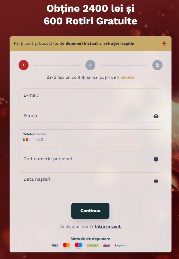 formular magic jackpot casino inregistrare