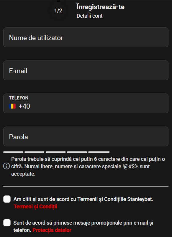 Revendicare bonus de bun venit Stanleybet