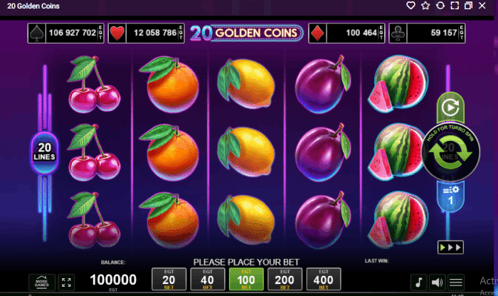 20 golden coins toto gaming