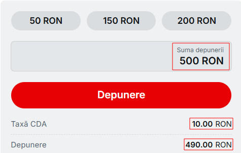 Comision depunere Superbet