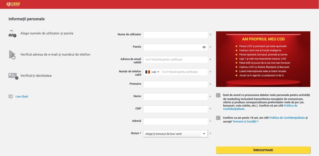 cont casa pariurilor