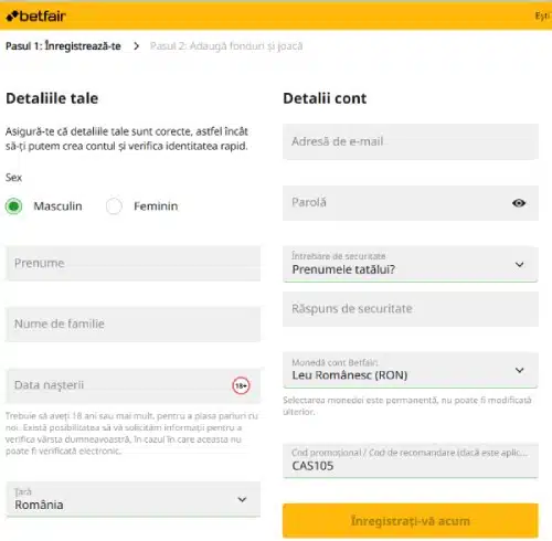 inregistrare betfair