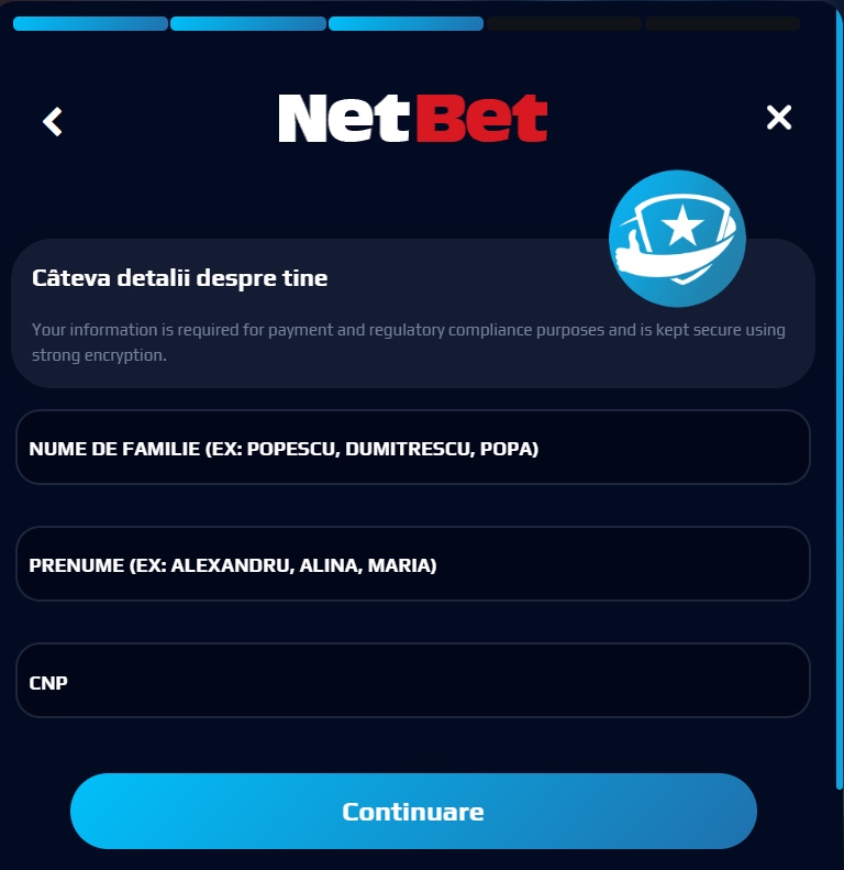 netbet casino date personale inregistrare