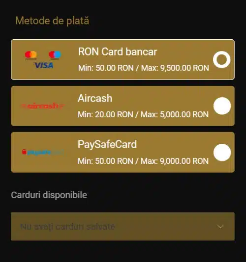 visa casino retragere