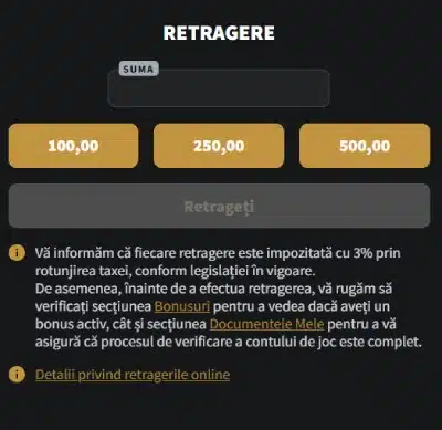 retragere visa casino