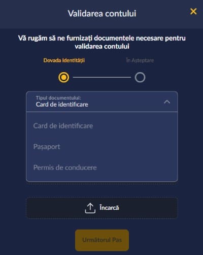 verificare cont royal casino