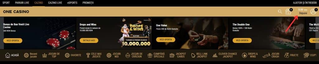 depunere one casino