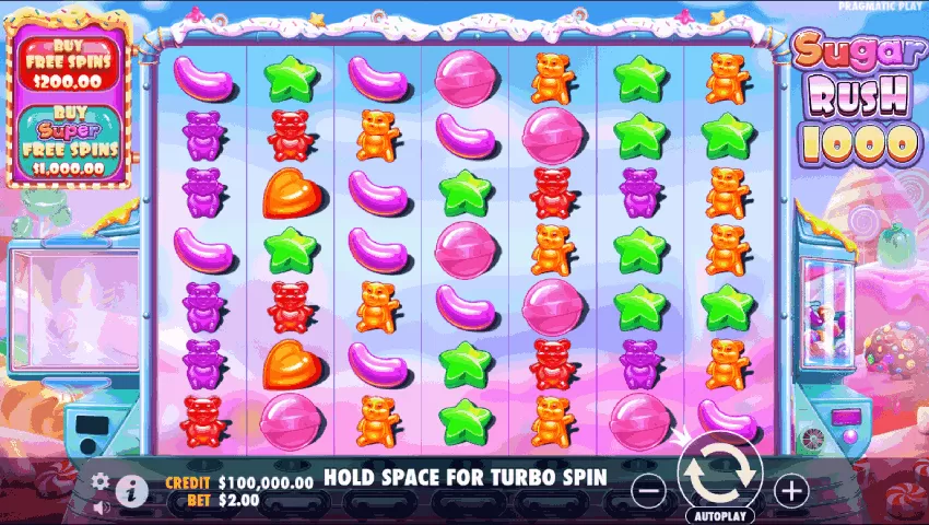 Sugar Rush 1000 - Ecran Principal