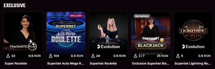 jocuri live casino superbet