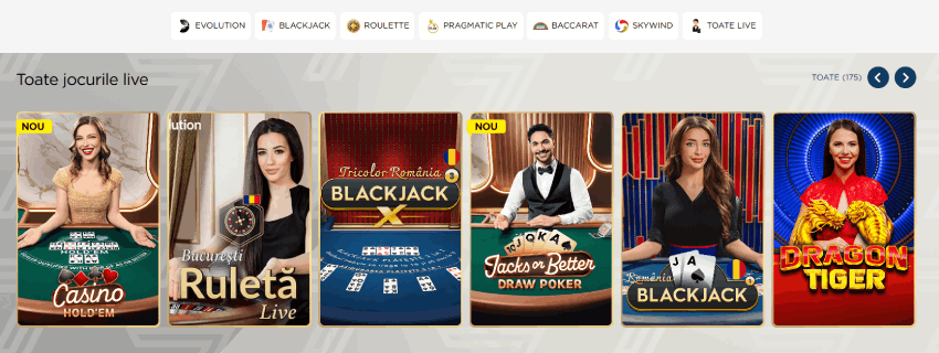 Colecția de jocuri live casino RedSevens 777