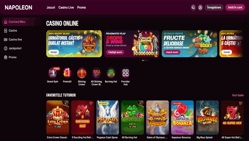 Secțiunea de jocuri la Napoleon Games Ro 