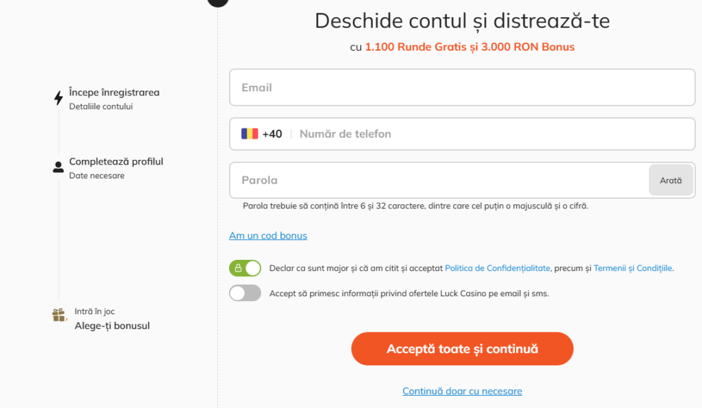 cum activezi luck casino bonus fara depunere