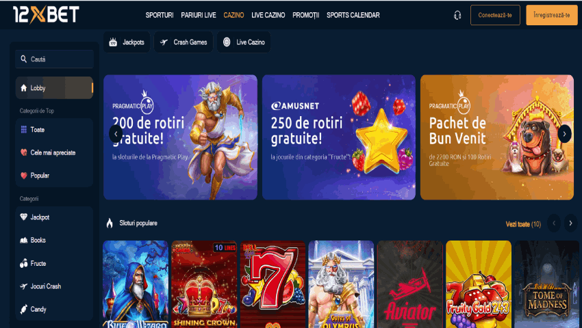 Gama de jocuri 12xBet