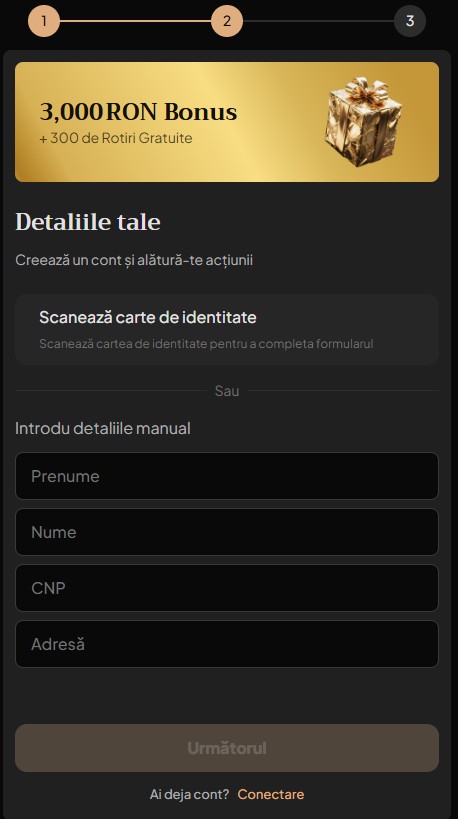inregistrare cont pacanele ro formular