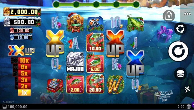 Bass cash christmas x up ecran de joc