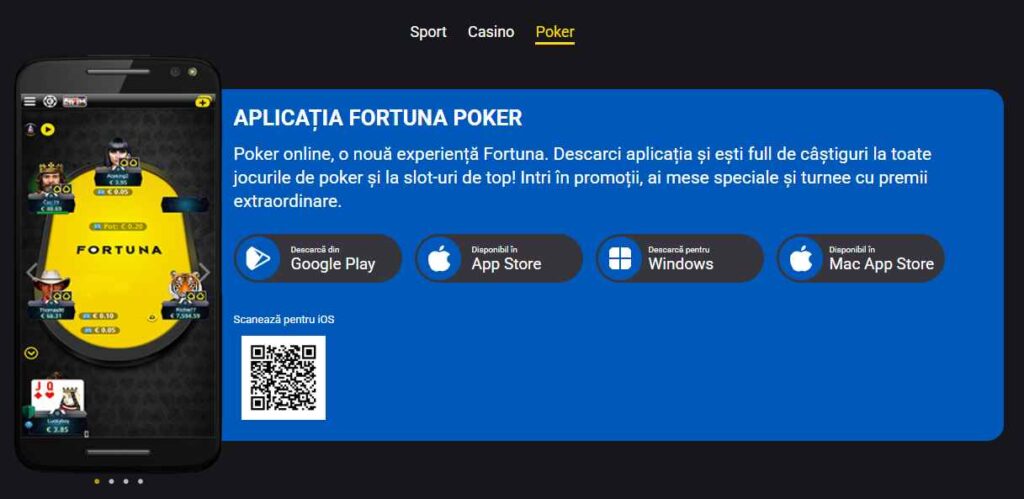 aplicatie fortuna poker