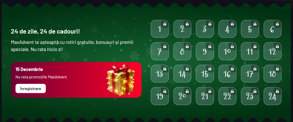 calendar advent casino cu rotiri gratuite