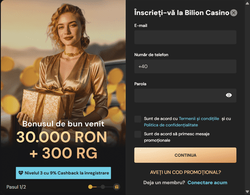 bilion casino bonus de bun venit