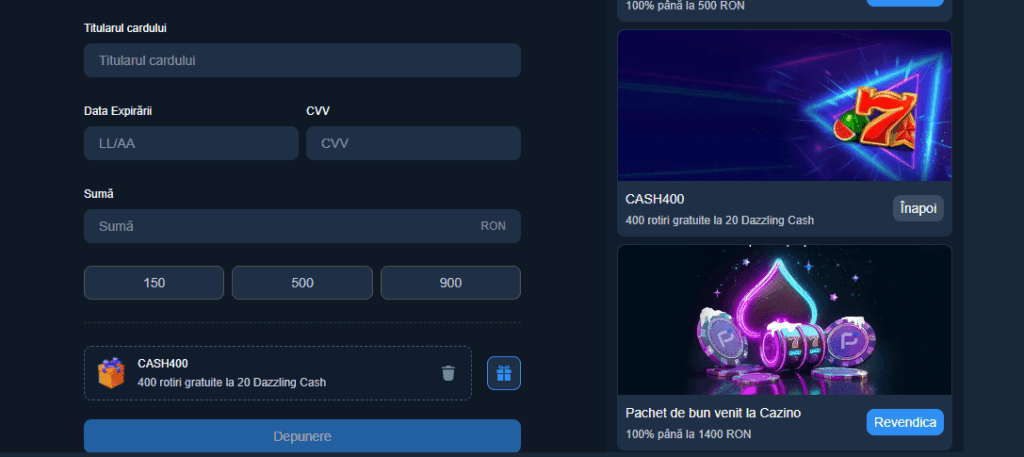 cum activezi cod promotional la depunere