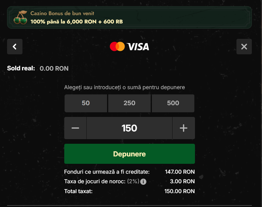 bonus la prima depunere don casino