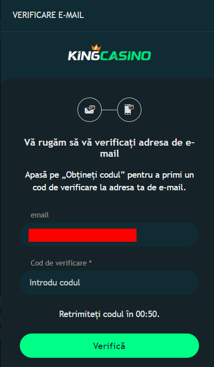 cum activezi un bonus la verificarea contului king casino