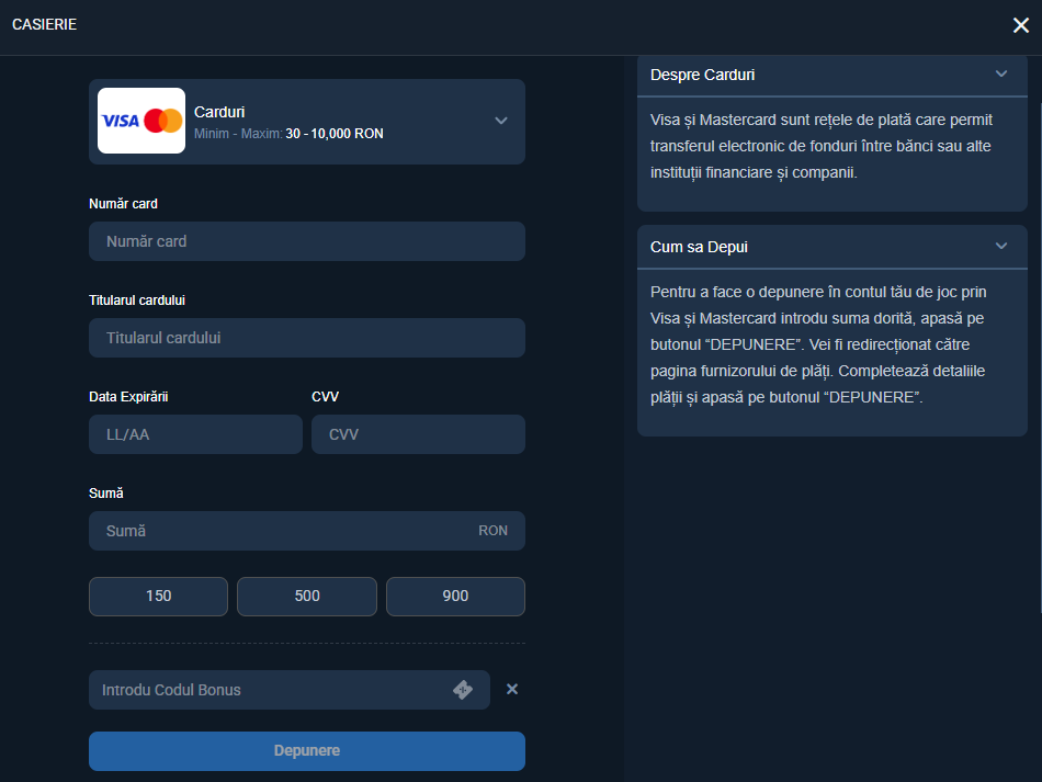 cum introduci un cod bonus la depunere la pariuriplus