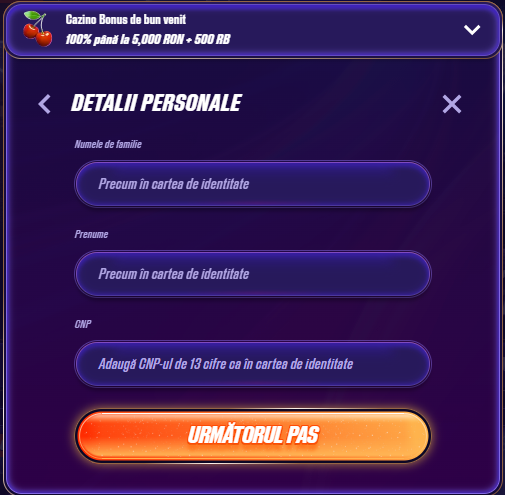 formular pentru deschidere cont zinx - detalii personale