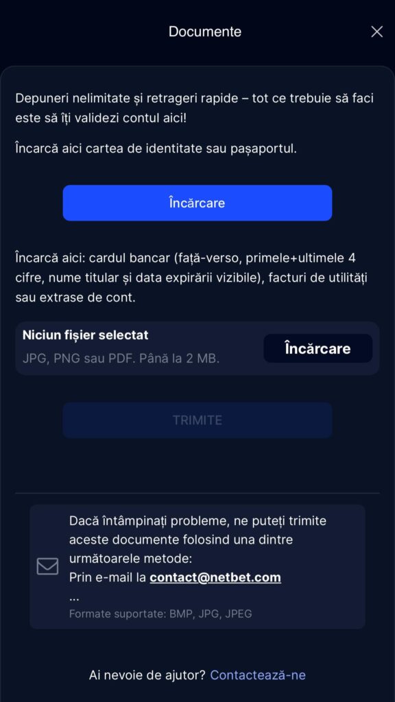 Procesul de verificare pentru revendicare bonus fără depunere NetBet
