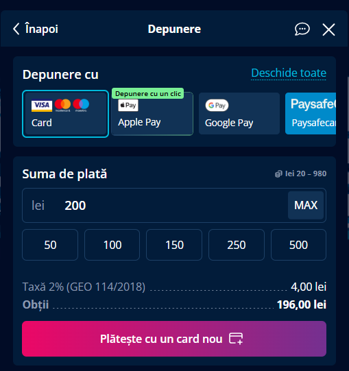 depunere minima mr bit casino