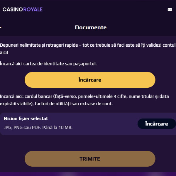 Verificare-KYC-Casino-Royale Documentele necesare pentru verificarea KYC la Casino Royale.